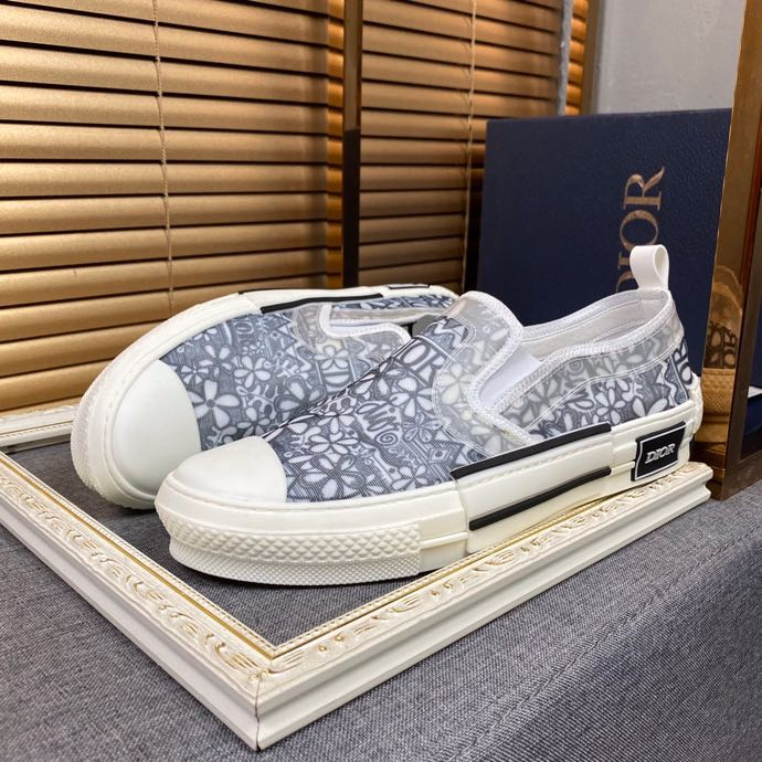 Dior And Shawn B23 Slip On Black White Embroidery - Black/white