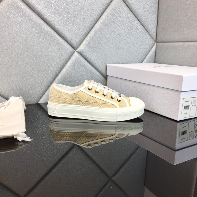 DIOR - Walk'N'Dior Platform Sneaker Natural Raffia-Effect Cotton Embroidered With Dior Oblique Motif -