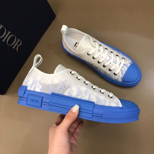 Dior Men's Light Blue Monogram Sneakers