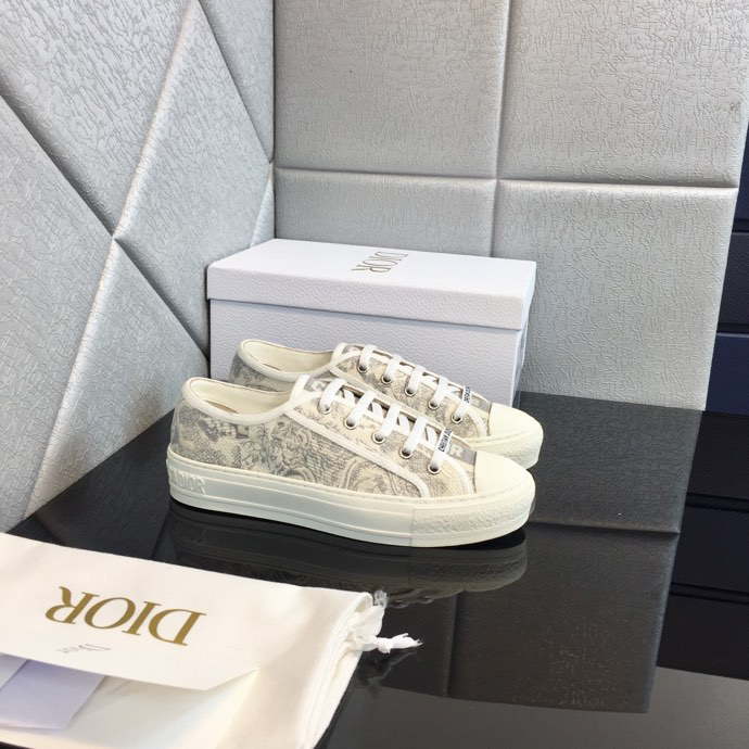 Dior Women Walk N Dior Sneaker White Macrame Embroidered Cotton