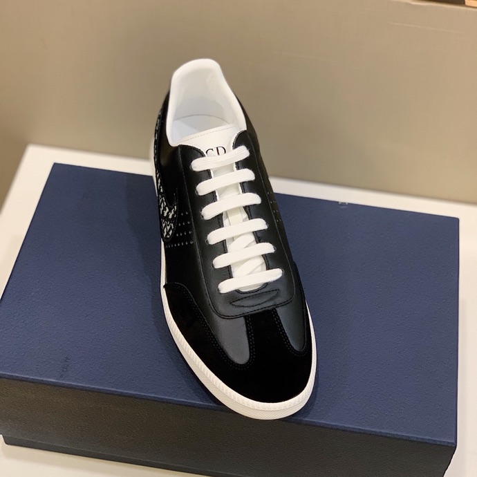 Dior B27 Sneakers Smooth Calfskin Beige And Black Oblique