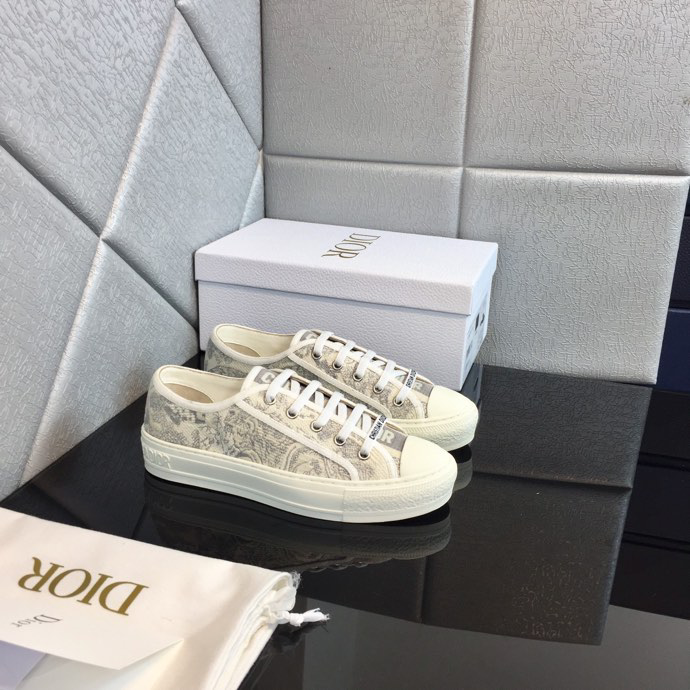 Dior Women Walk N Dior Sneaker White Macrame Embroidered Cotton