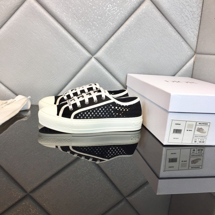 Walk'n'Dior Platform Sneaker Black Cotton Canvas | DIOR