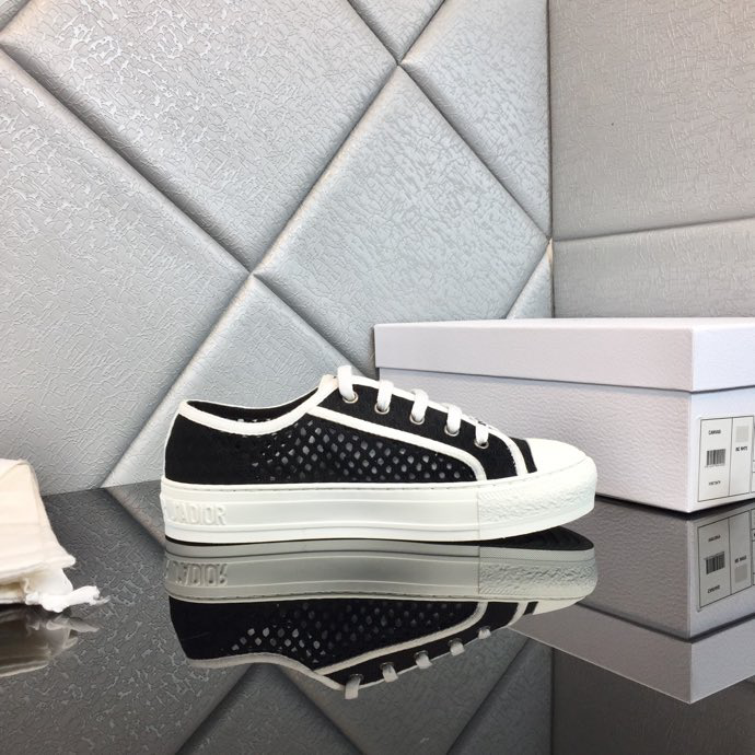 Walk'n'Dior Platform Sneaker Black Cotton Canvas | DIOR