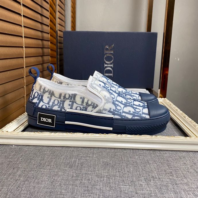 Dior Blue & White Oblique Lowtop B23 Sneakers
