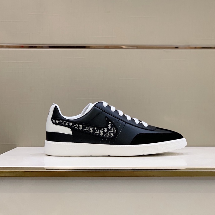 Dior B27 Sneakers Smooth Calfskin Beige And Black Oblique