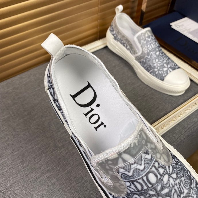 Dior And Shawn B23 Slip On Black White Embroidery - Black/white