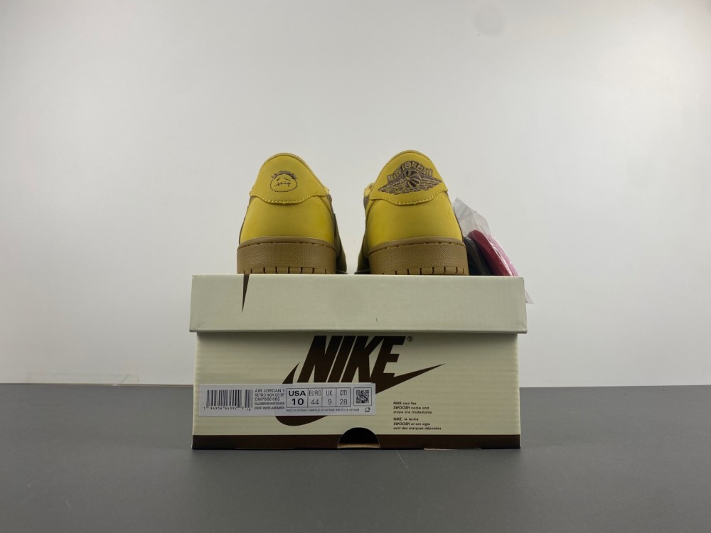 Jordan 1 Travis Scott x Air Jordan Yellow card, low hanging，DM7866-665