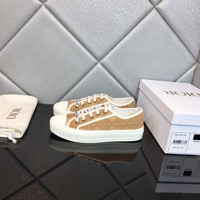 DIOR - Walk'N'Dior Platform Sneaker Natural Raffia-Effect Cotton Embroidered With Dior Oblique Motif