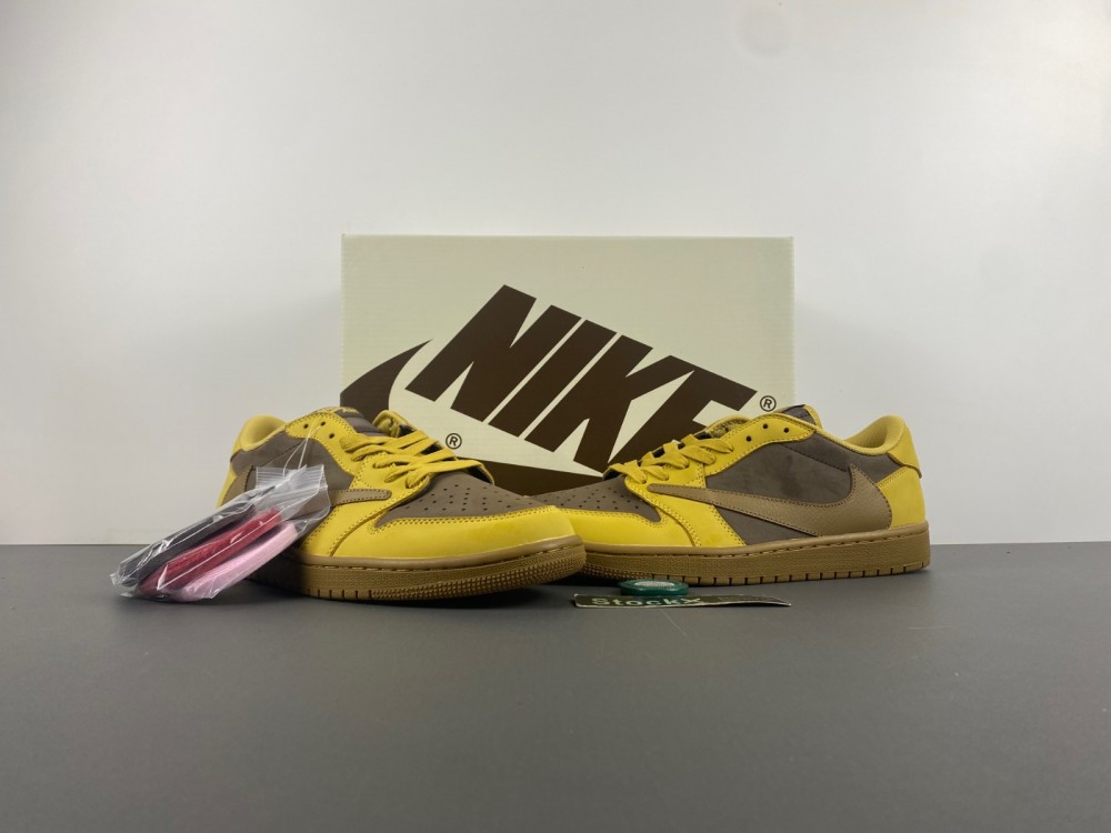Jordan 1 Travis Scott x Air Jordan Yellow card, low hanging，DM7866-665