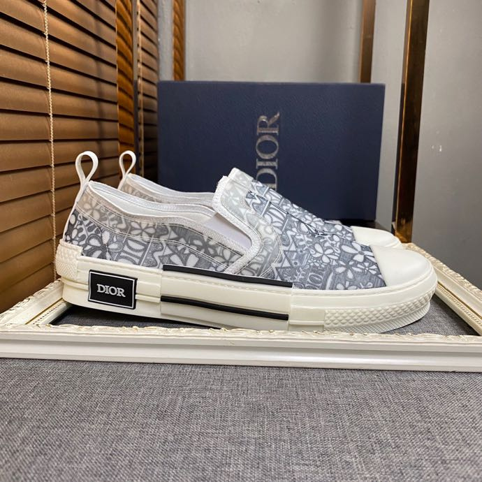 Dior And Shawn B23 Slip On Black White Embroidery - Black/white