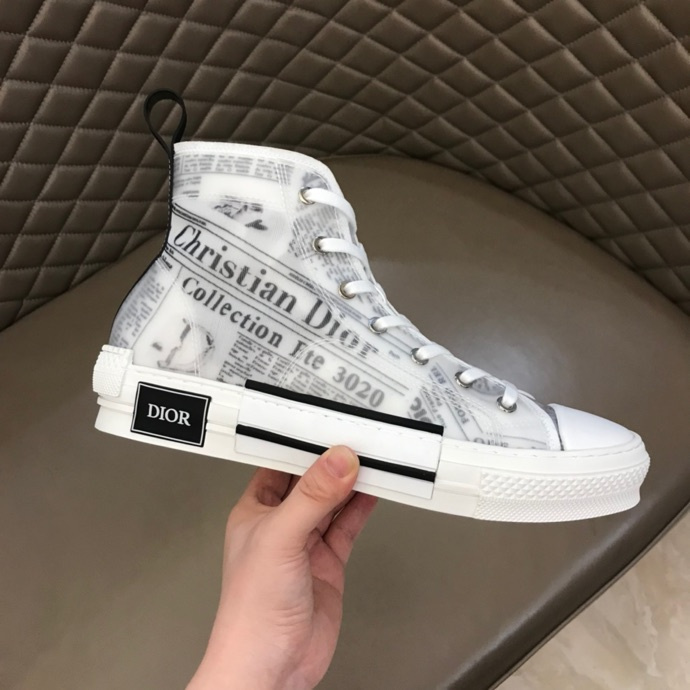 Dior B23 Black/White Oblique High-Top Sneakers