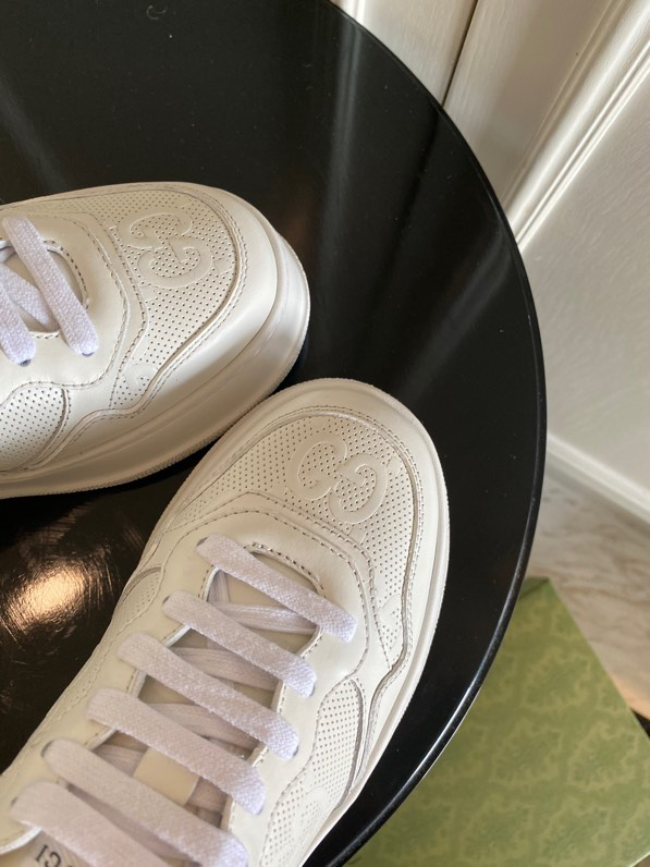 Gucci  Leather Web Sneakers White