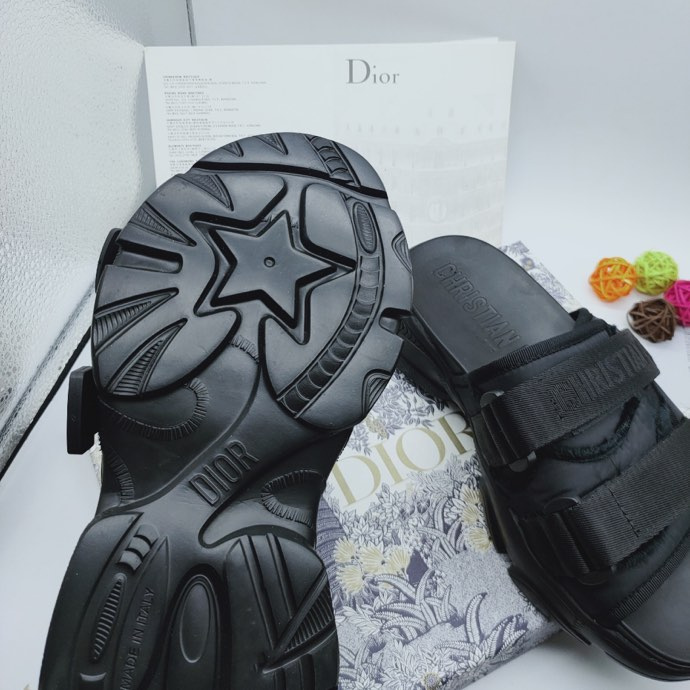 Dior Black Nylon D Wander Sandals