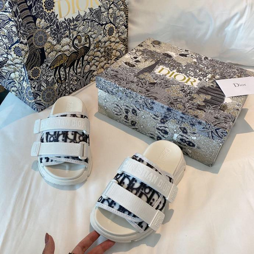 DIOR Alpha Sandal Beige And Black Dior Oblique Jacquard