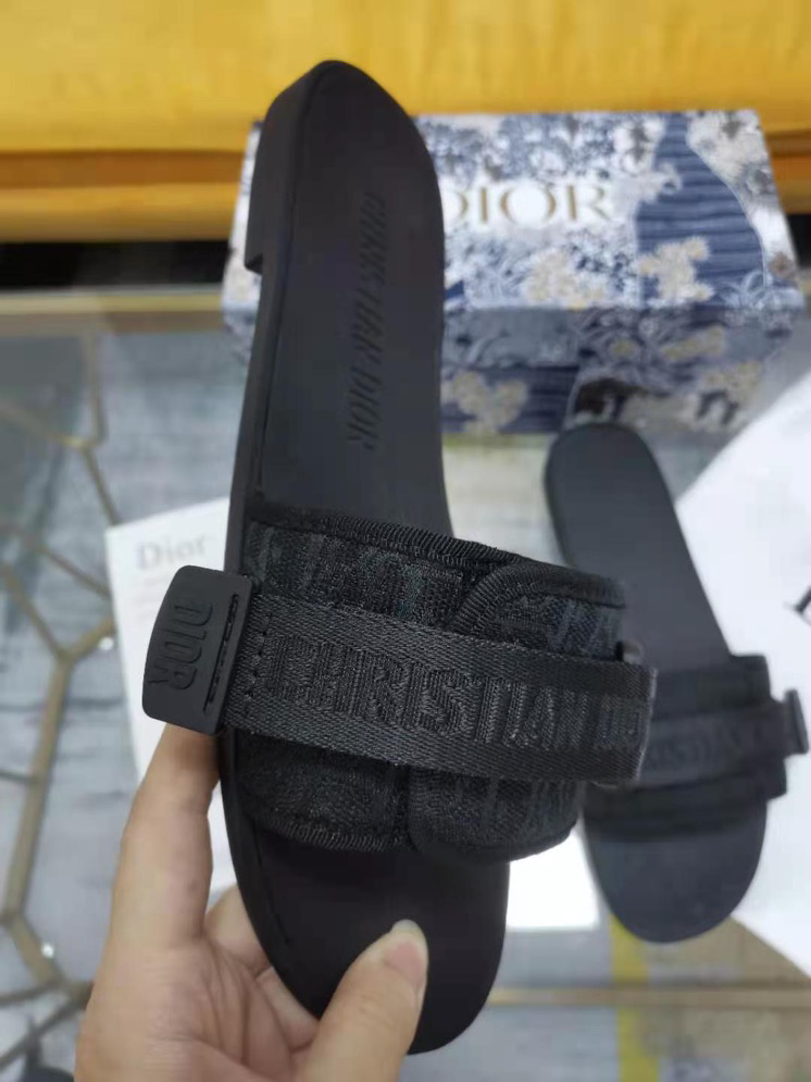 DIOR Alpha Sandal Beige And Black Dior Oblique Jacquard