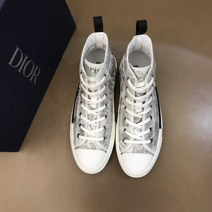 Dior B23 Black/White Oblique High-Top Sneakers