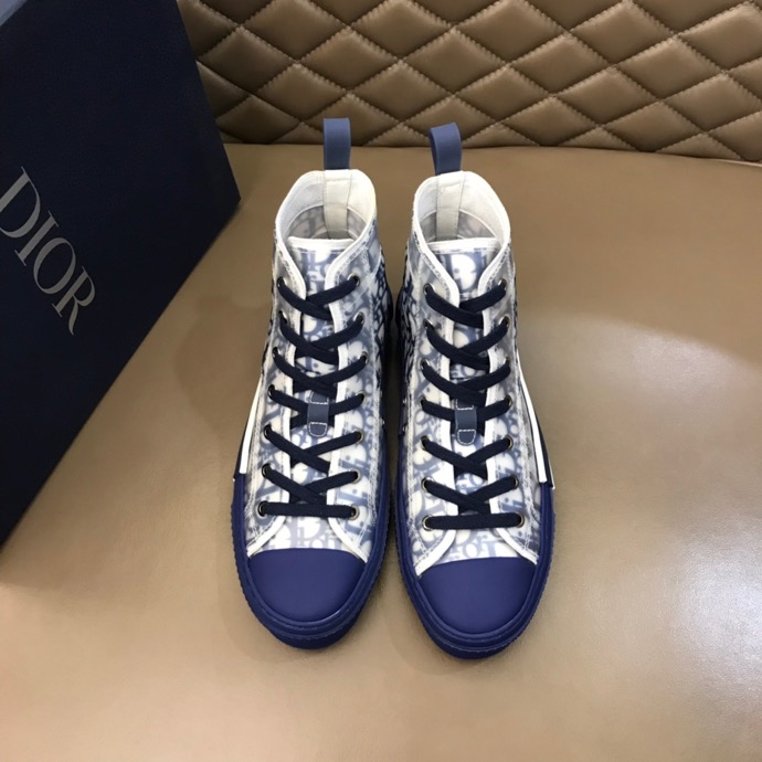 DIOR B23 HIGH-TOP SNEAKER IN BLUE DIOR OBLIQUE