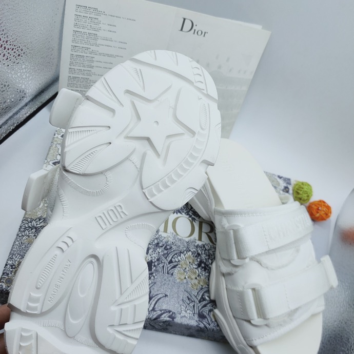 Dior Women D-Wander Slide White Camouflage Technical Fabric