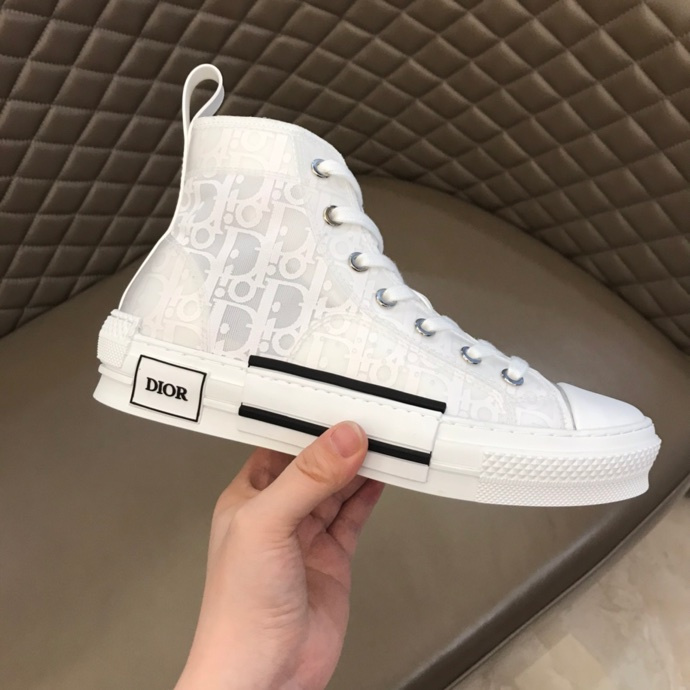 Dior B23 Oblique High Top Sneakers White