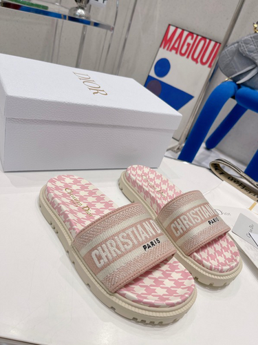 (Women) Dior Dway Canvas Slide 'Deep Nude' KCQ209IKE_S34U - KCQ209IKE_S34U