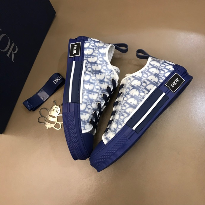 DIOR B23 LOW-TOP SNEAKER IN BLUE DIOR OBLIQUE