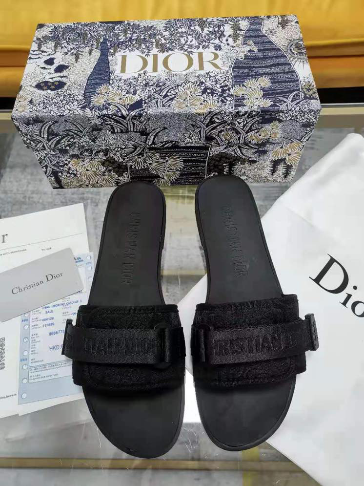 DIOR Alpha Sandal Beige And Black Dior Oblique Jacquard