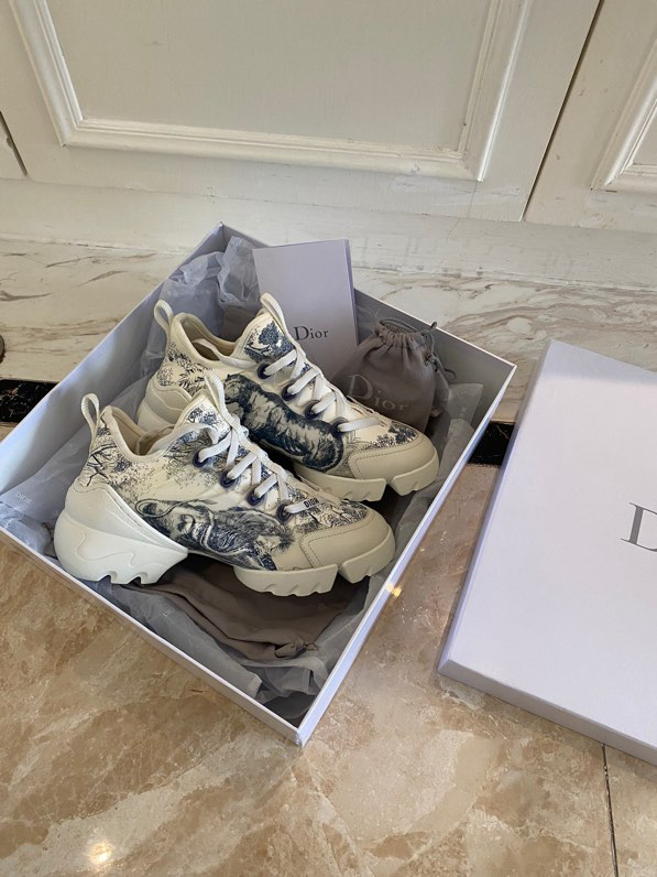 Dior D-Connect Sneaker Deep Blue Toile de Jouy Technical Fabric