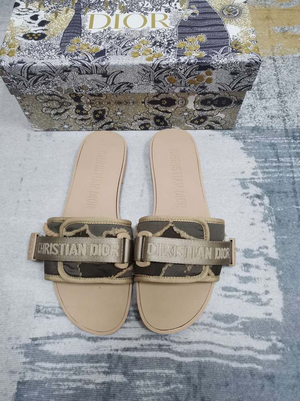CHRISTIAN DIOR Dio evolution Nude Camouflage Fabric Logo Slide Sandal
