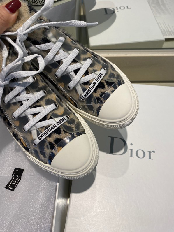 Dior Women Walk'n'Dior Sneaker Fur-Effect Knit with Gray Mizza Print