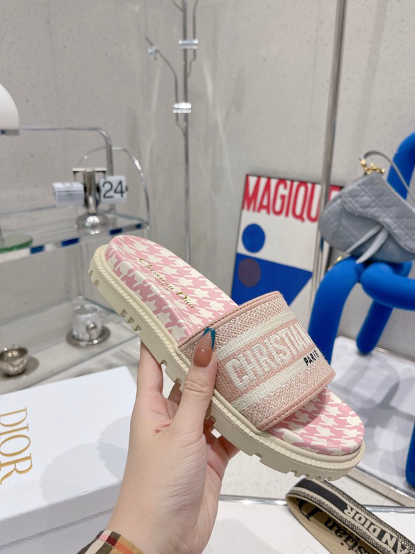 (Women) Dior Dway Canvas Slide 'Deep Nude' KCQ209IKE_S34U - KCQ209IKE_S34U