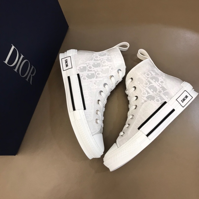 Dior B23 Oblique High Top Sneakers White