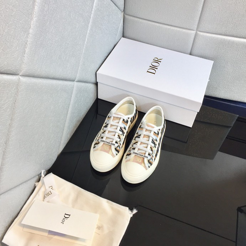 Walk'n'Dior Platform Sneaker Deep Blue Dior Oblique Embroidered Cotton