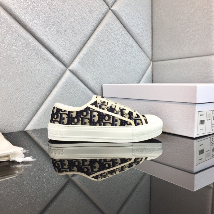 Dior WALK'N'DIOR SNEAKER Deep Blue Dior Oblique Embroidered Cotton