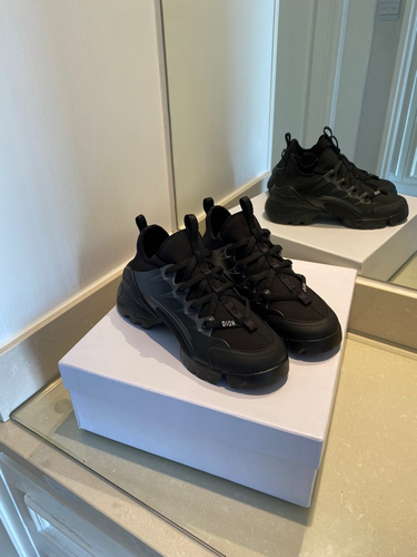Dior Black Leather, Neoprene and Rubber D-connect Low-Top Sneakers