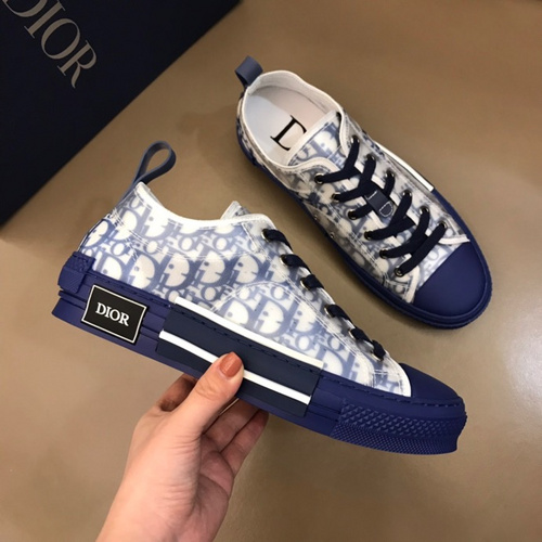 DIOR B23 LOW-TOP SNEAKER IN BLUE DIOR OBLIQUE