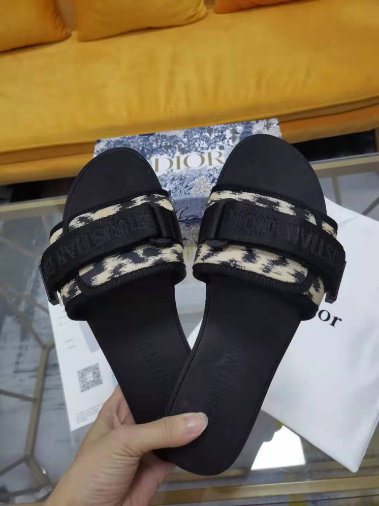 DIOR Alpha Sandal Black Dior Oblique Jacquard