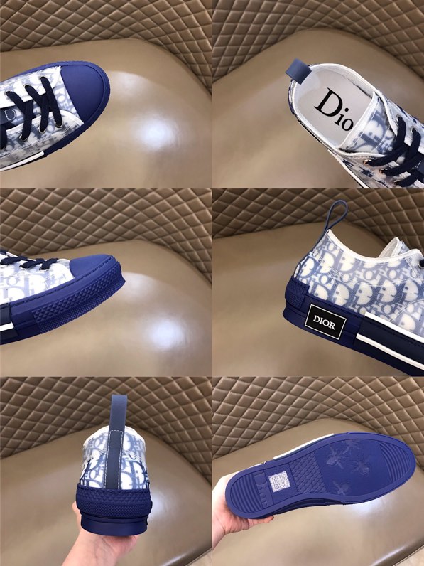 DIOR B23 LOW-TOP SNEAKER IN BLUE DIOR OBLIQUE