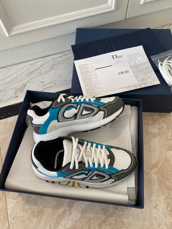 B30 SNEAKER Dior Beige With Blue And Olive Mesh