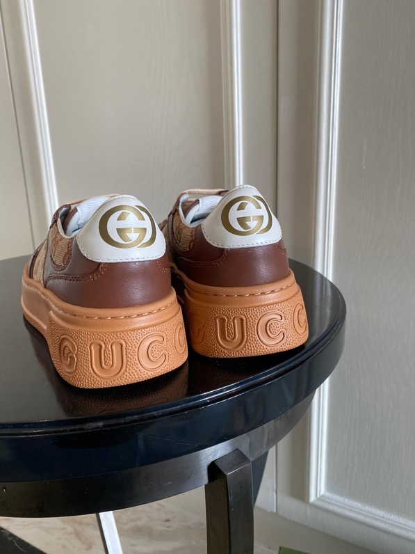 Gucci  Leather Web Sneakers Brown