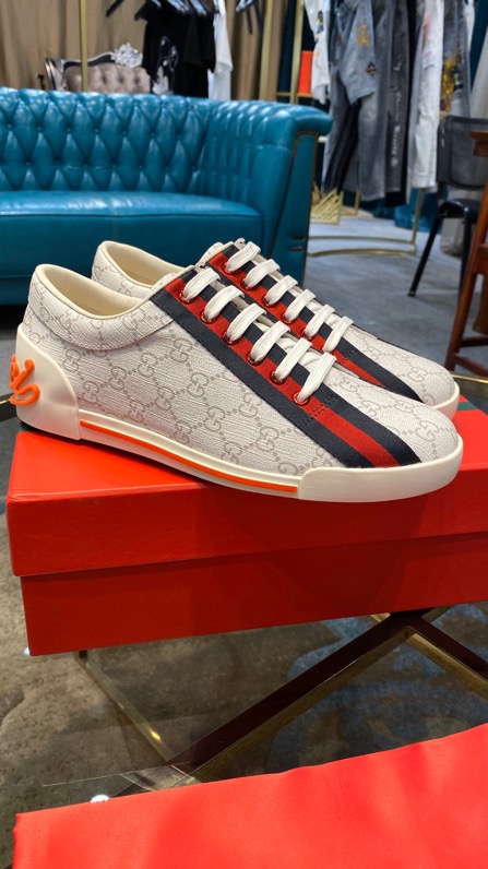 Gucci2024 New Breathable Board Shoes White