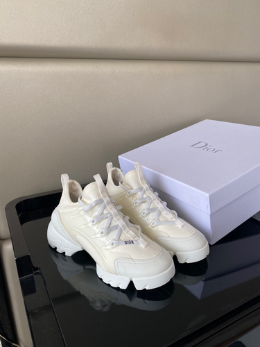Dior White Fabric and PVC D-Connect Lace Up Sneakers