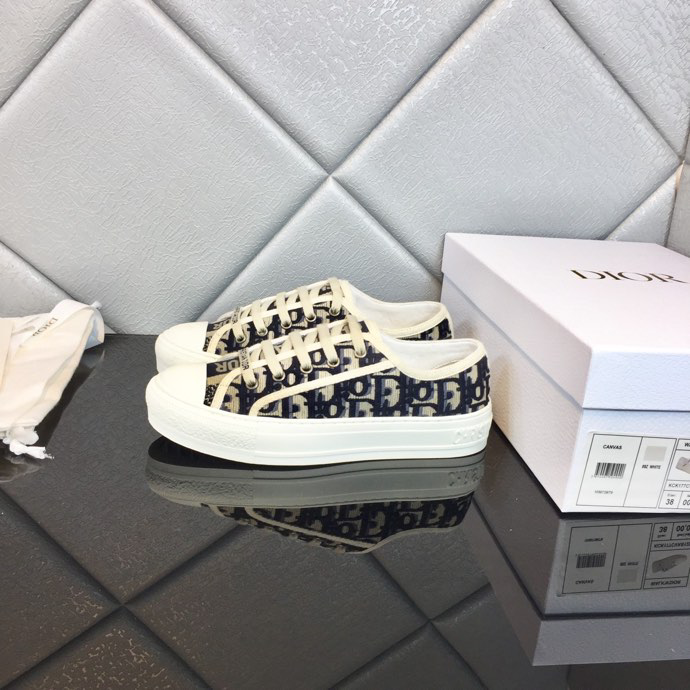 Dior WALK'N'DIOR SNEAKER Deep Blue Dior Oblique Embroidered Cotton