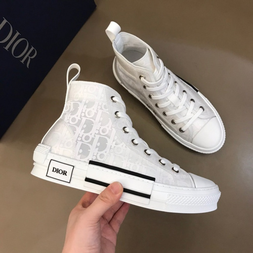 Dior B23 Oblique High Top Sneakers White