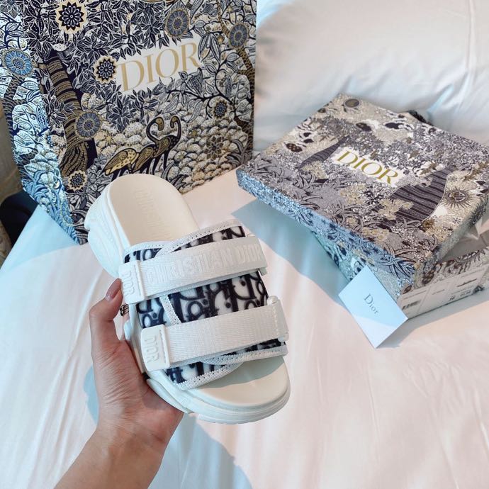 DIOR Alpha Sandal Beige And Black Dior Oblique Jacquard