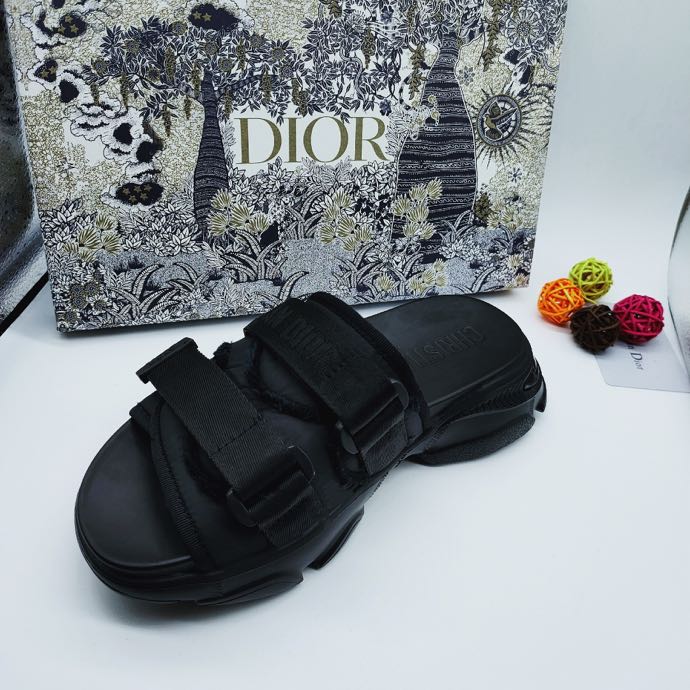Dior Black Nylon D Wander Sandals