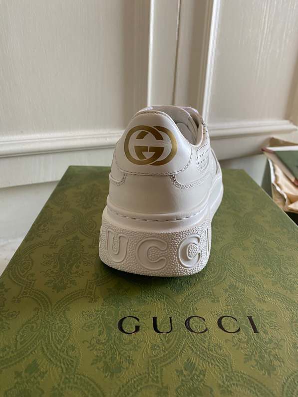 Gucci  Leather Web Sneakers White