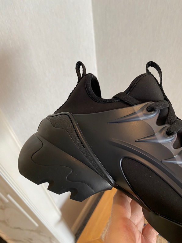 Dior Black Leather, Neoprene and Rubber D-connect Low-Top Sneakers