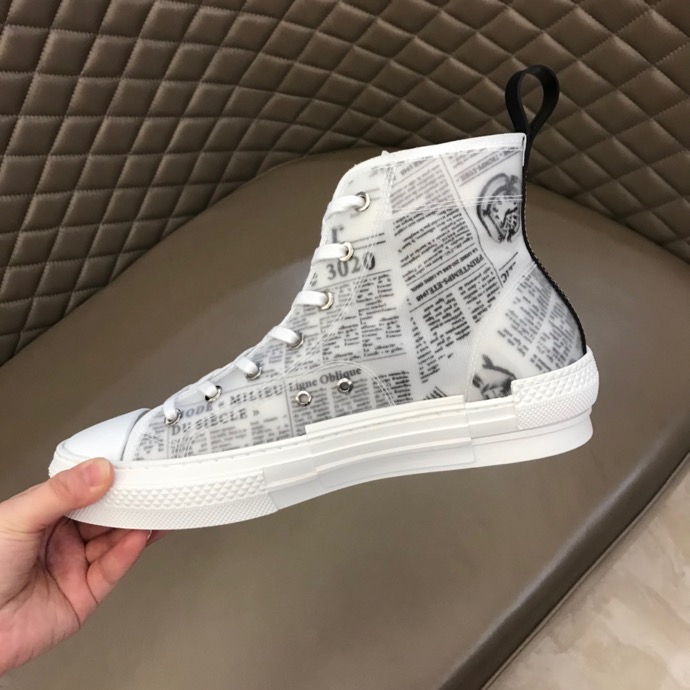 Dior B23 Black/White Oblique High-Top Sneakers