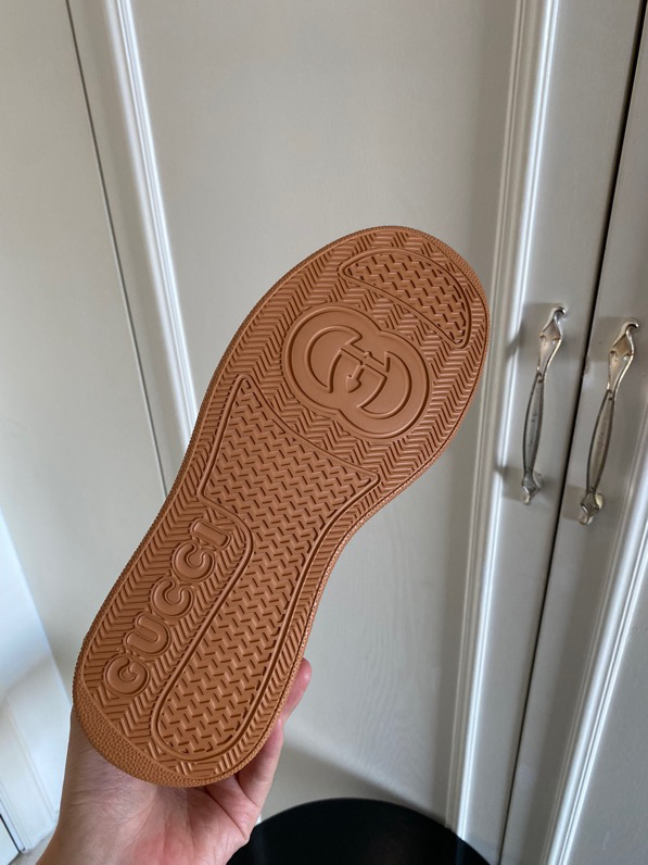 Gucci  Leather Web Sneakers Brown